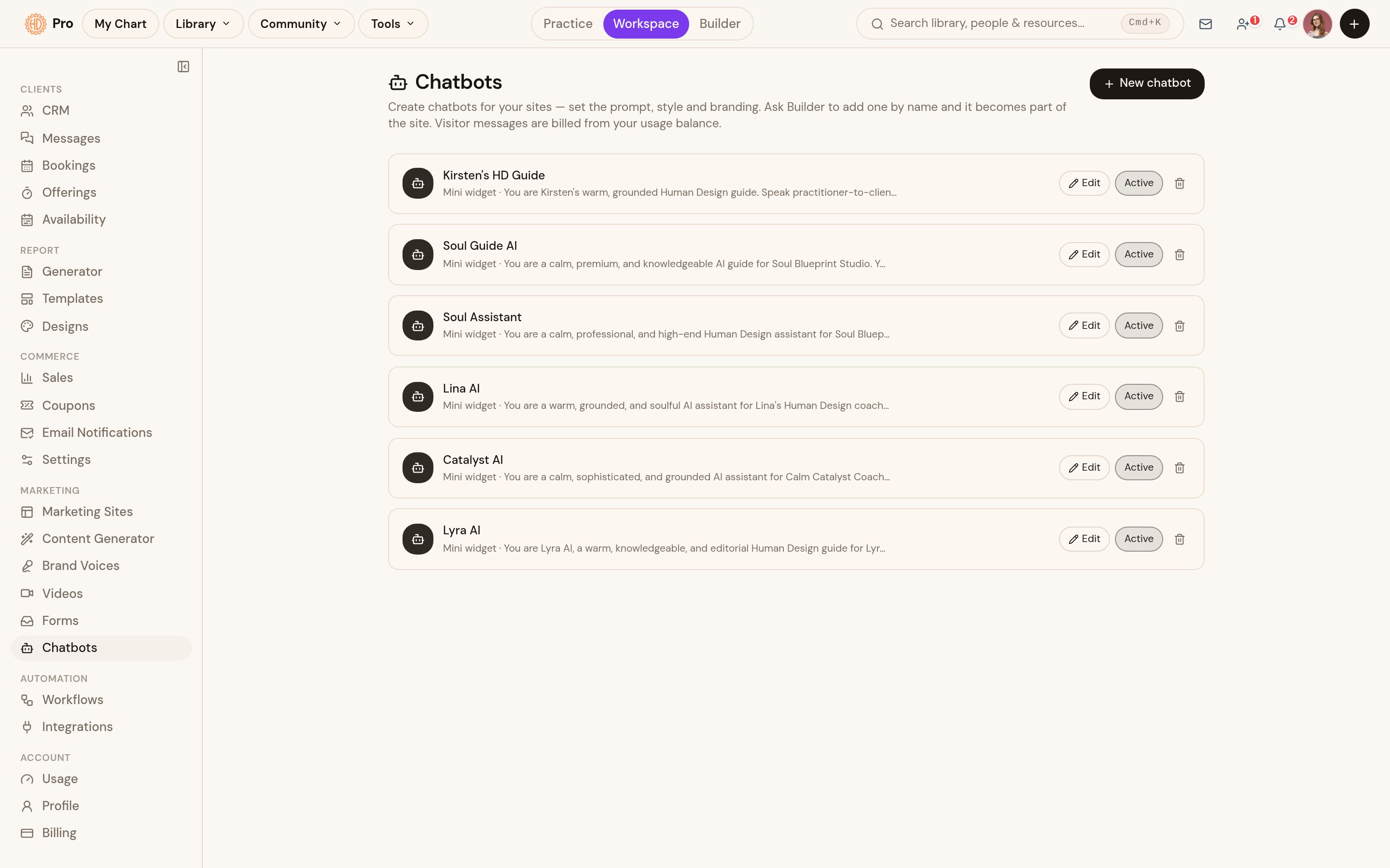 Chatbots: Human Design aware chat on your site