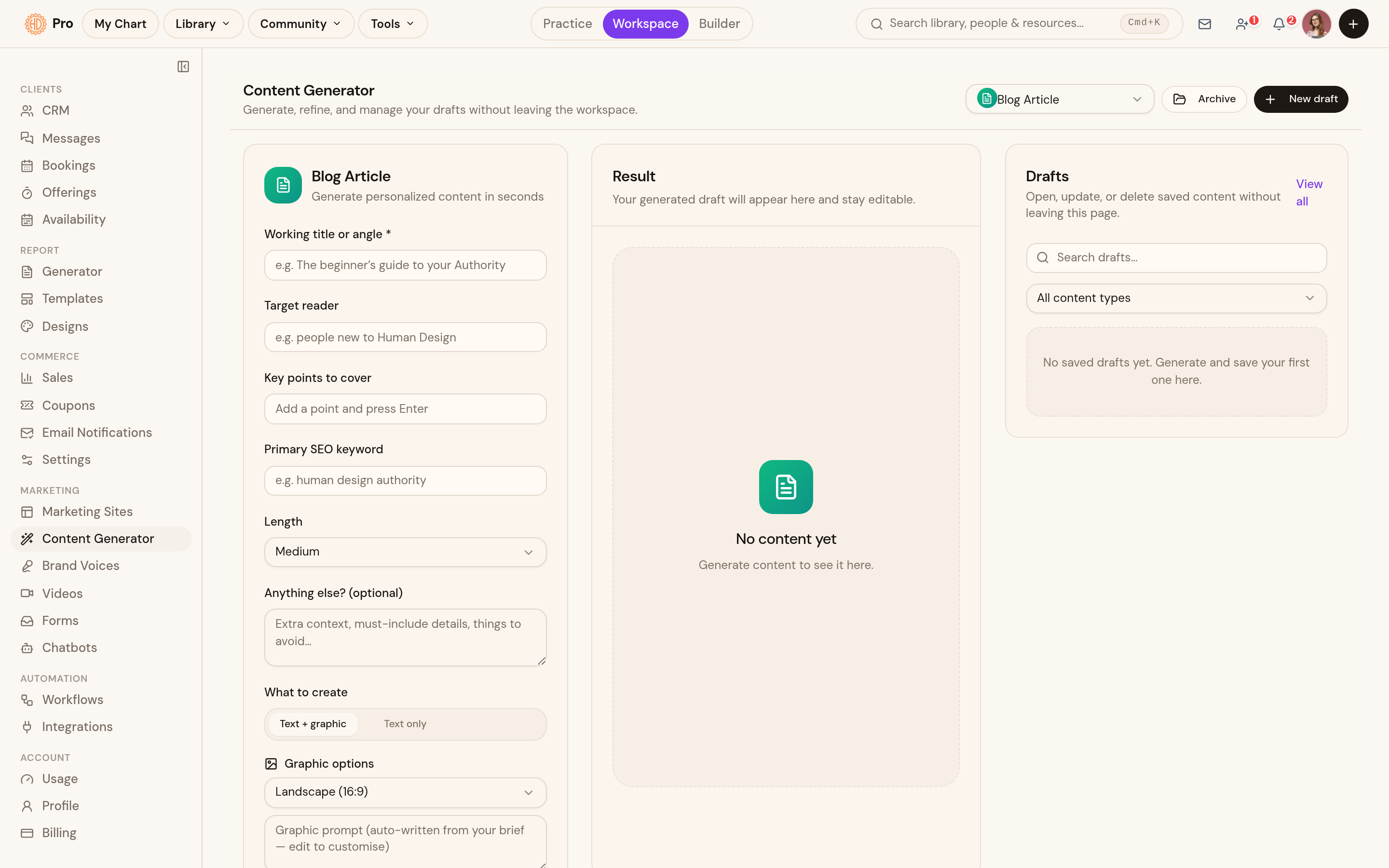 Content generator: on-brand posts and emails