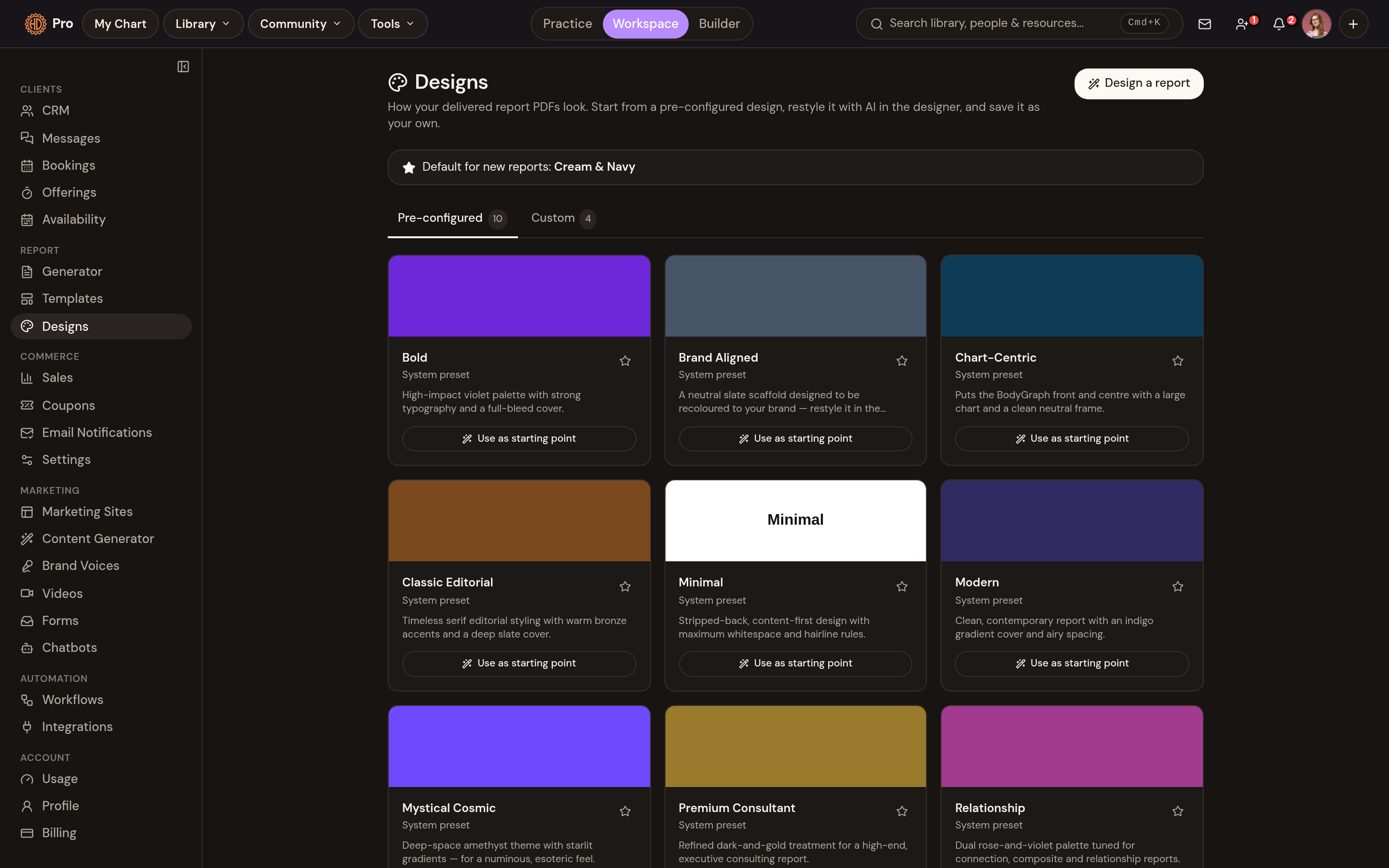 PDF designs: control how delivered reports look