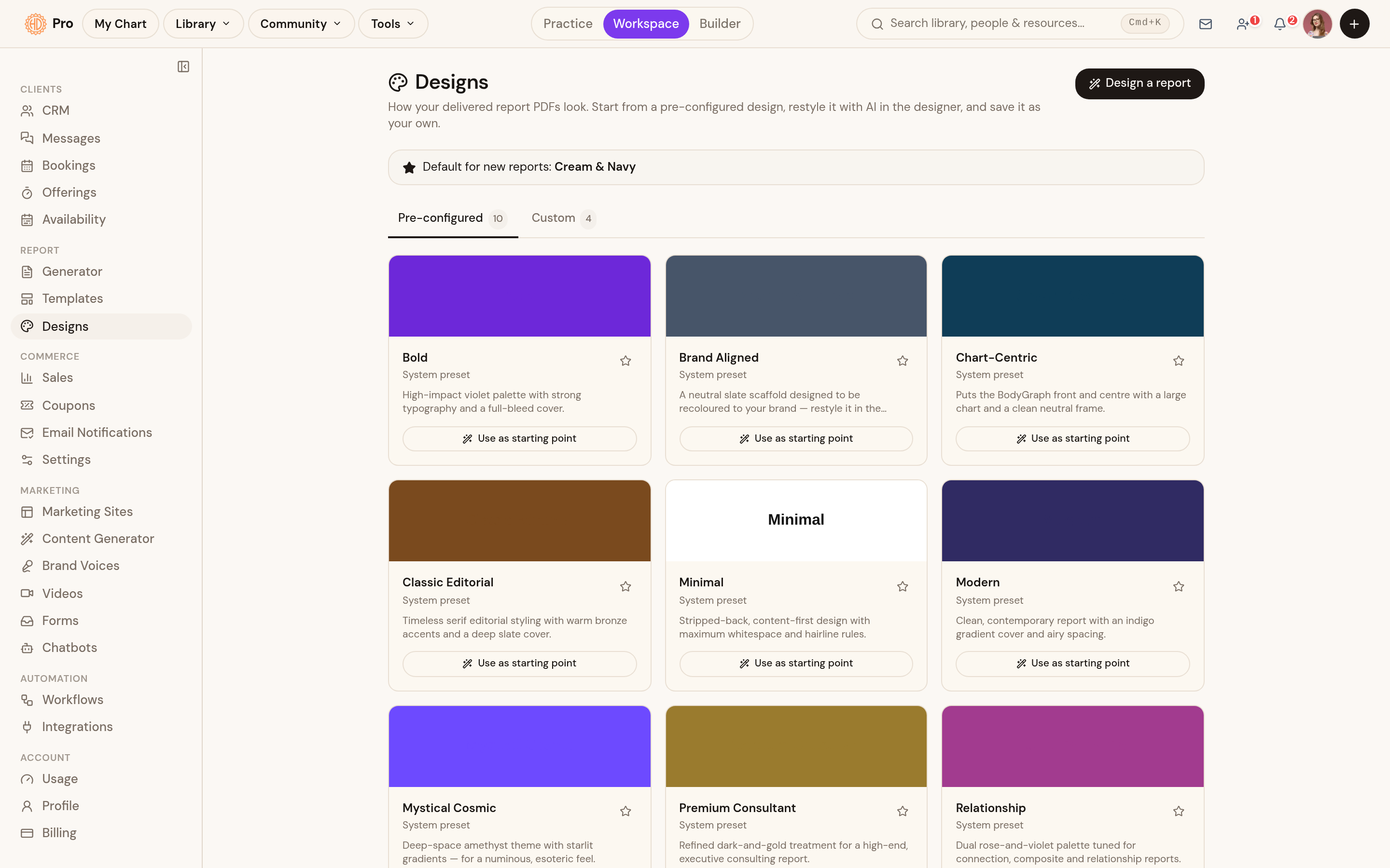 PDF designs: control how delivered reports look