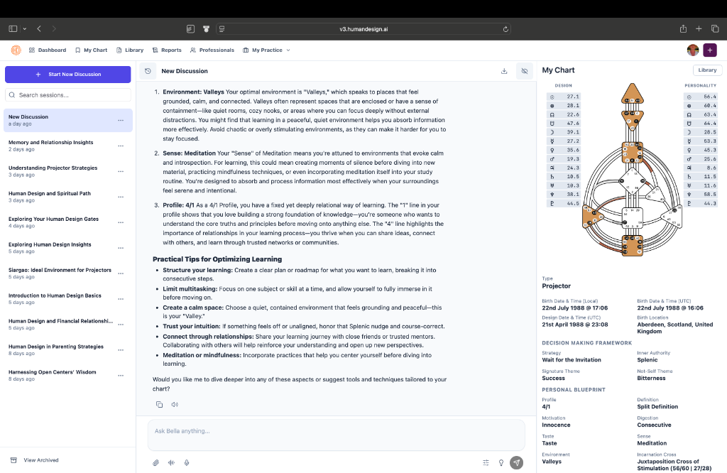 Chat with AI Guide Interface